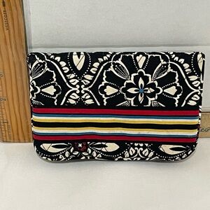 Vera Bradley Barcelona Black/White coin purse w/ Stripes‎ snap coin holder